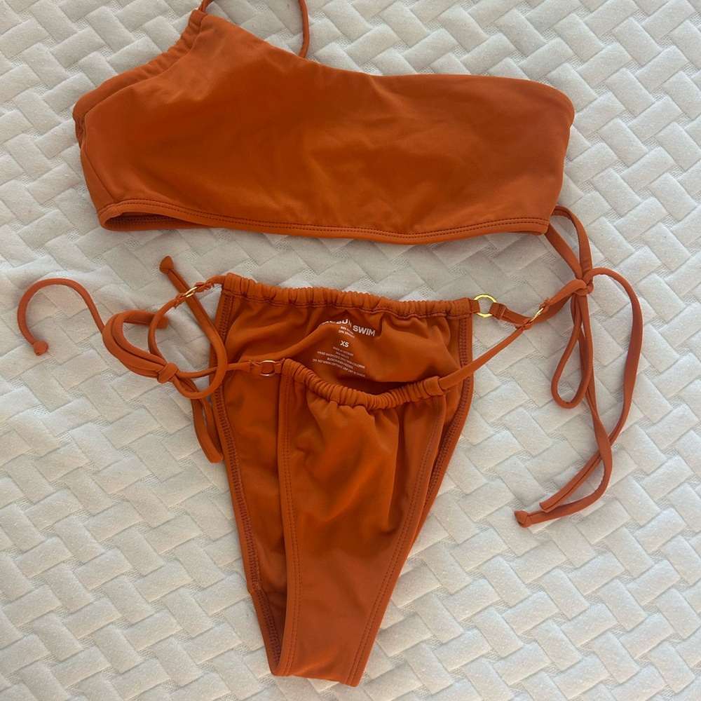 PacSun Rust Orange One-Shoulder Bikini Set